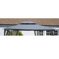 Elegant Gray Double Roof Gazebo Replacement Canopy Top Q90396