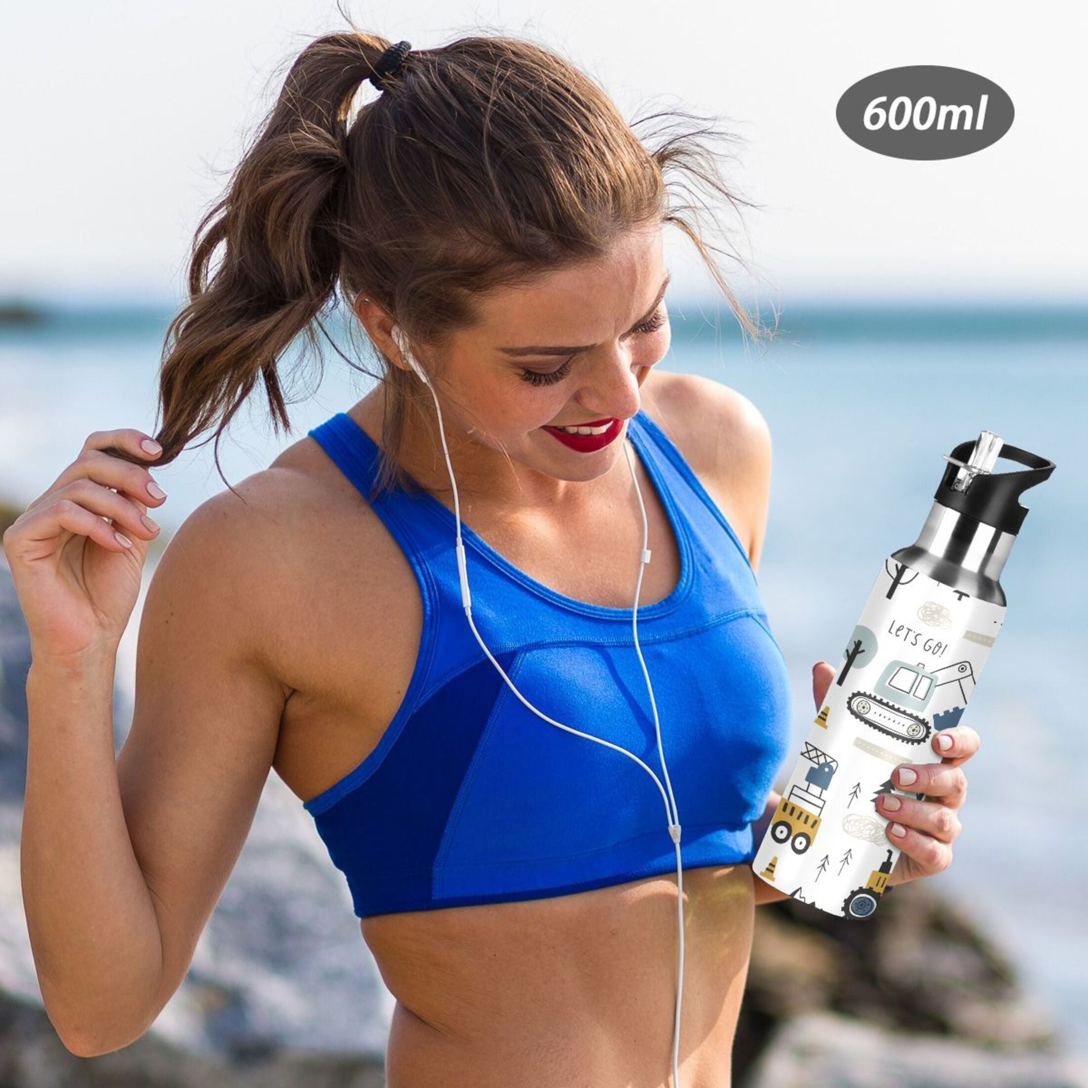 20 OZ Stainless Steel Vacuum Insulated Water Bottle with Straw Lid M788956