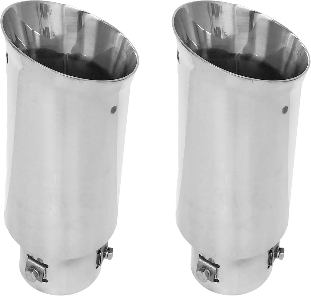 Universal Exhaust Tip Stainless Steel Double Wall Chrome Polish Pack of 2 C159823