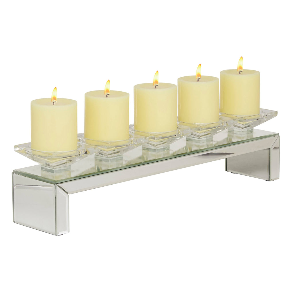 Clear Wood Candle Holder K280221
