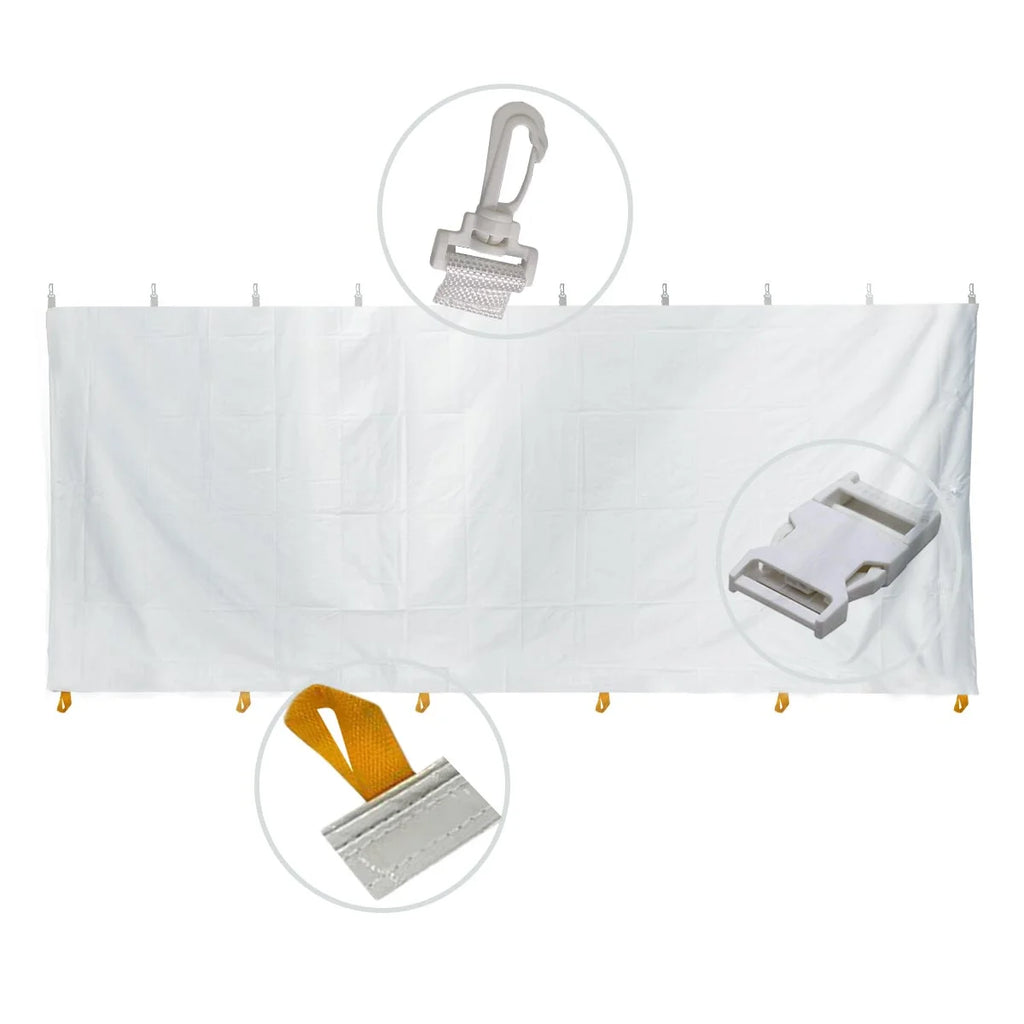 White Blockout Sidewall Kit for 8 ft Sides, 30 ft x 40 ft O78628