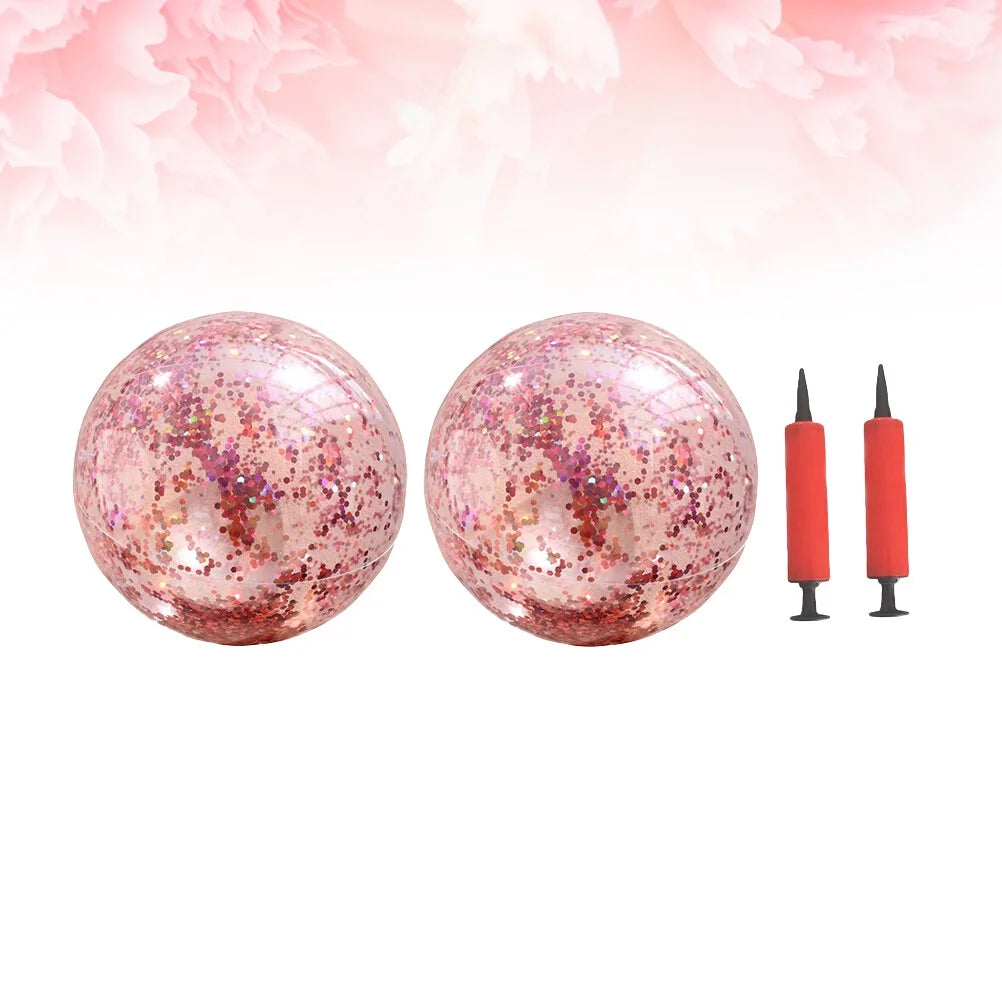 Golden Sequin Beach Ball Set of 4 with Pump B93648