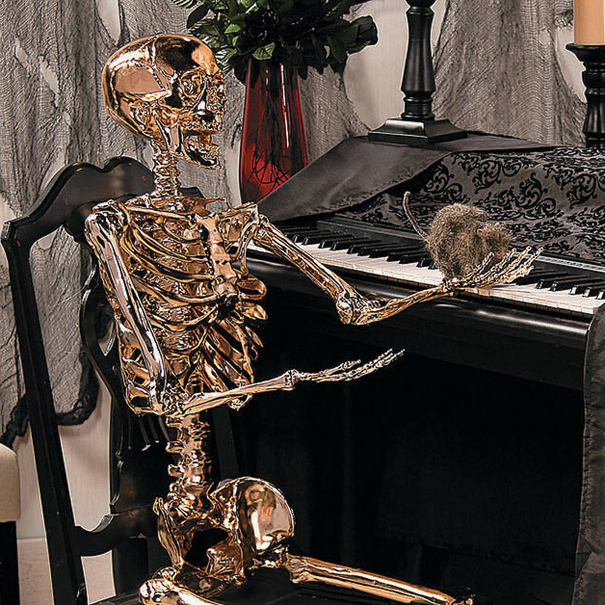 Gold Posable Skeleton Halloween Decoration G255