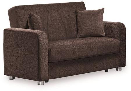 Dark Brown Chenille Loveseat E577