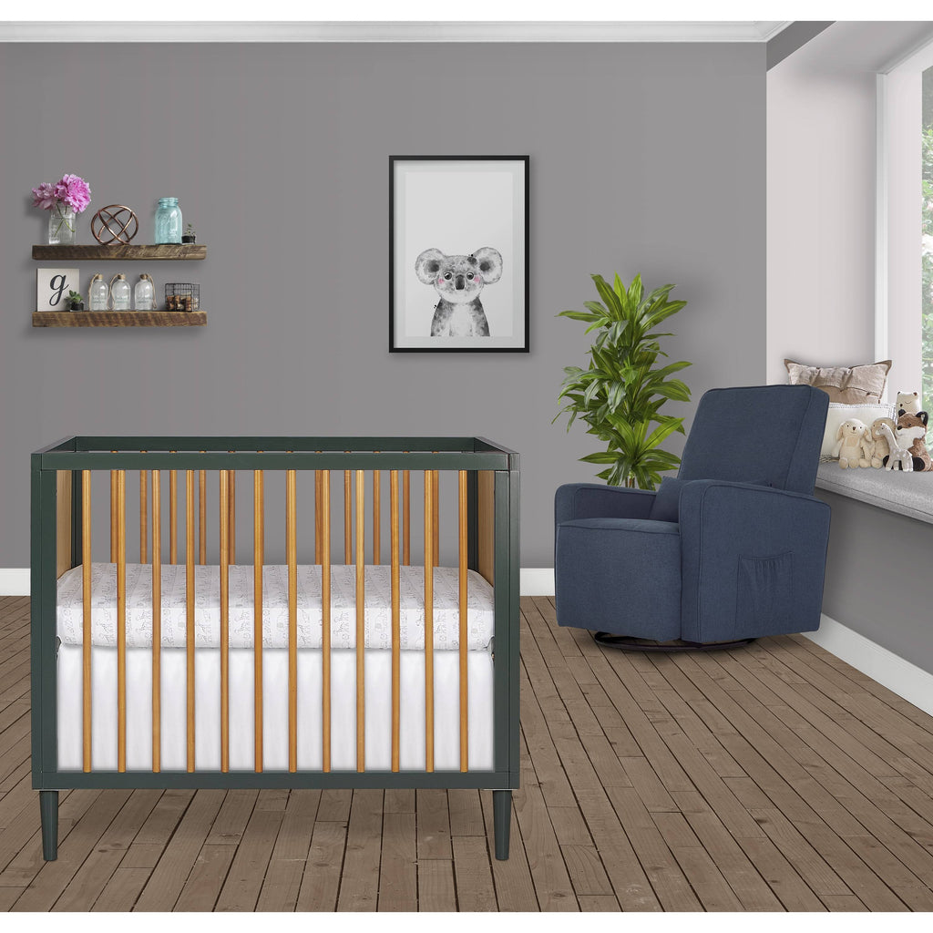 Mini Modern Convertible Crib with Rounded Spindles J67221