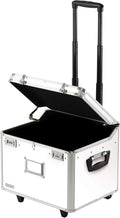 White Portable File Box with Wheels and Double Combination Locking Cabinet X7072