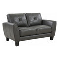 Gray Top Grain Leather Loveseat J508439