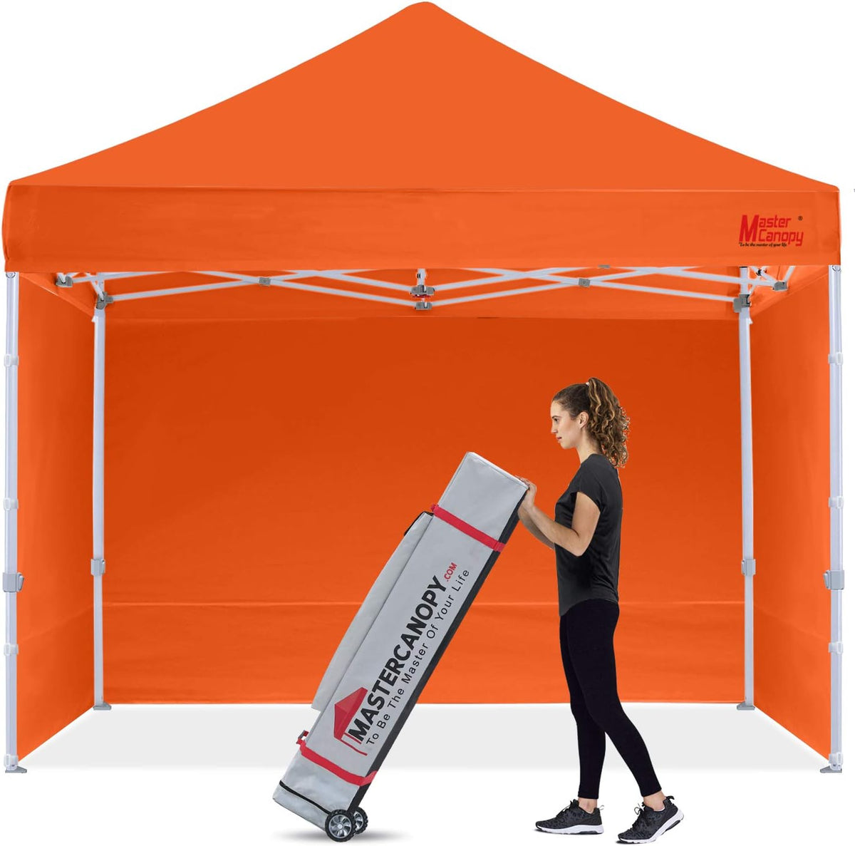 Pop-up Canopy Tent 10x10 Heavy Duty Instant Canopy with Sidewalls Pure White R970316
