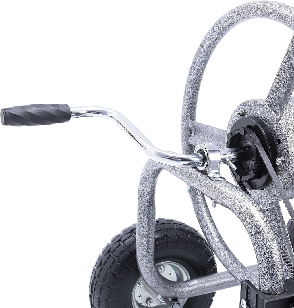 Industrial Hose Reel Cart with 4 Solid Wheels, 250-Feet Capacity X7682