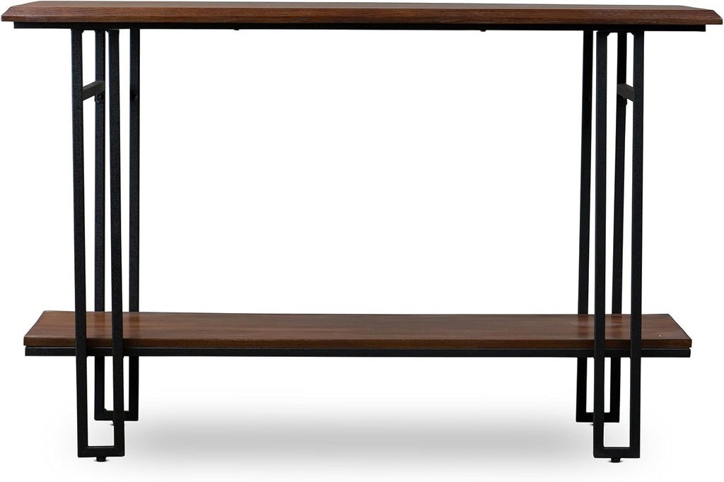 Brown Wood and Metal Console Table Y757