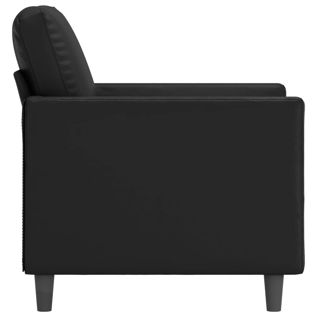 Black Faux Leather Sofa Chair J788