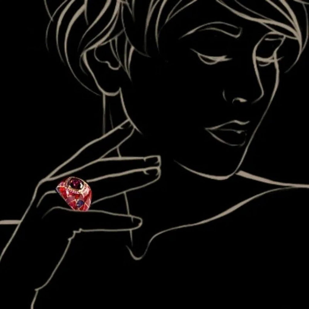 925 Sterling Silver Sapphire Ruby Diamond Ring I770