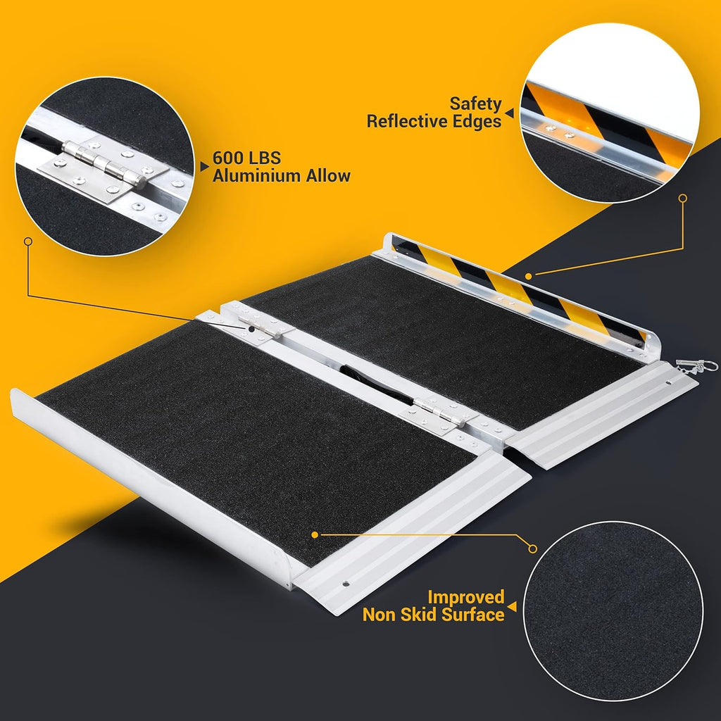 Portable Foldable Wheelchair Ramp with Handle (3FT) H570439