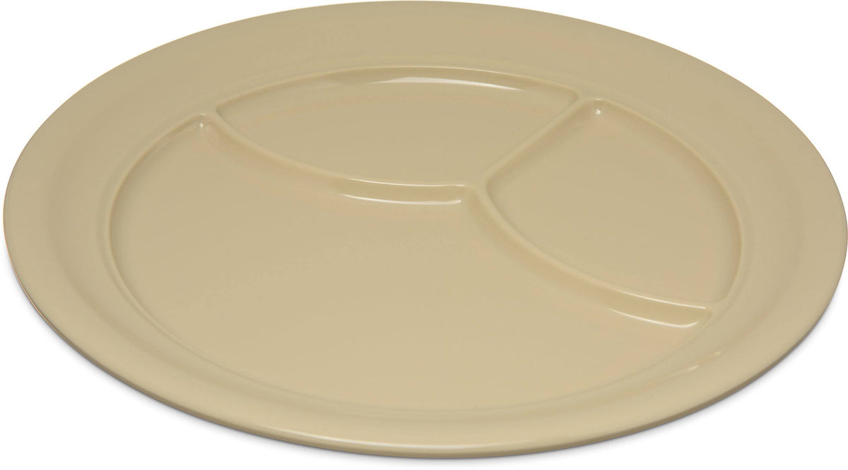 Tan Melamine 3-Compartment Plate H93861
