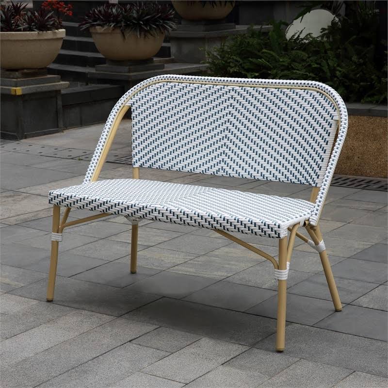 Blue Aluminum Patio Loveseat A2463