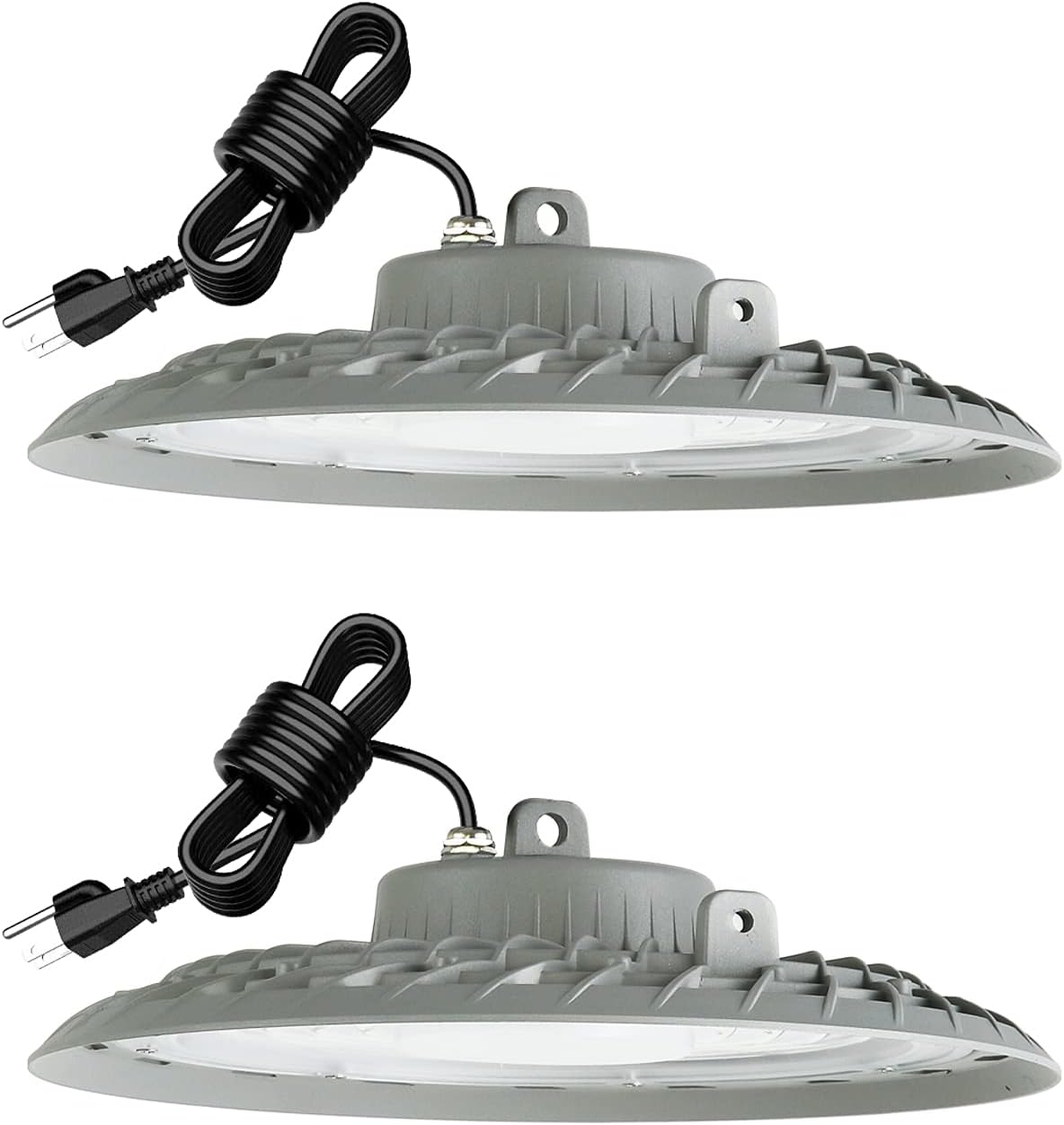 2 Pack 200W LED High Bay Lights, 28,000 LM, 5000K Daylight, IP65, 5ft Cable with US Plug J249
