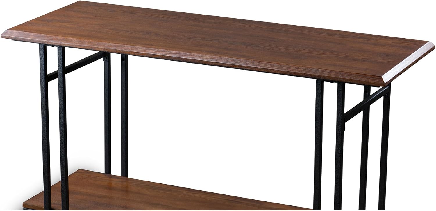 Brown Wood and Metal Console Table Y757