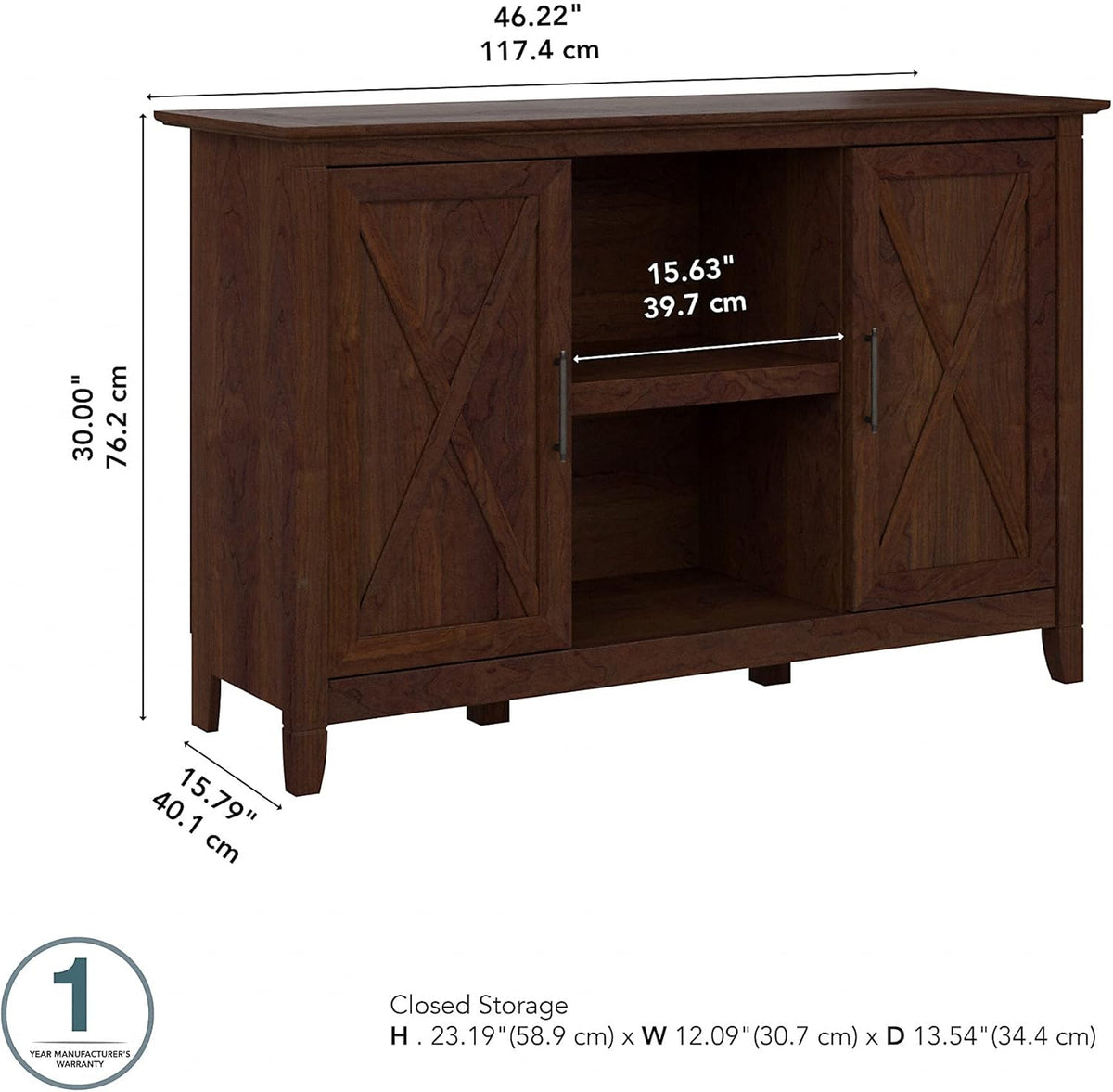 Bing Cherry Accent Cabinet with Doors V356217