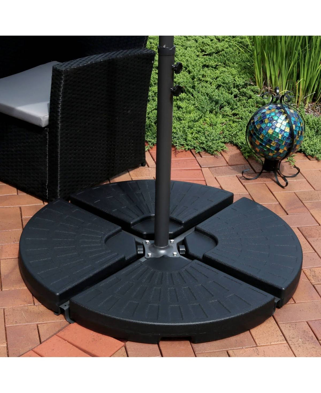 Black Cantilever Patio Umbrella Base Plate 4 Pk D4203