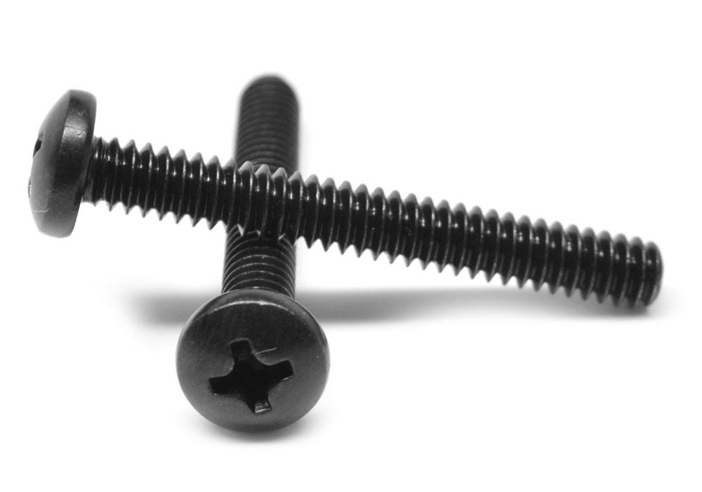 1/4-20 x 7/16 Coarse Thread Machine Screw Phillips Pan Head Low Carbon Steel Black Oxide N13589
