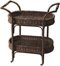 Medium Brown Rattan Bar Cart Z618