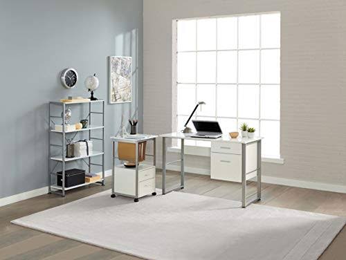 White 2-Drawer Mobile Vertical File Cabinet E4558