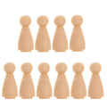 10 Pcs Wooden Bamboo Peg Dolls to Paint S825
