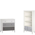 2 Piece Bedroom Set with 3 Drawer Dresser and Bookcase in Gray M137
