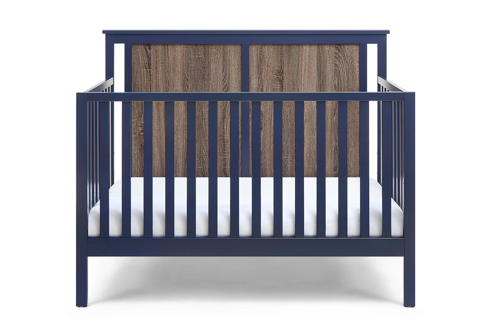 Midnight Blue and Vintage Walnut Finish Crib O91037