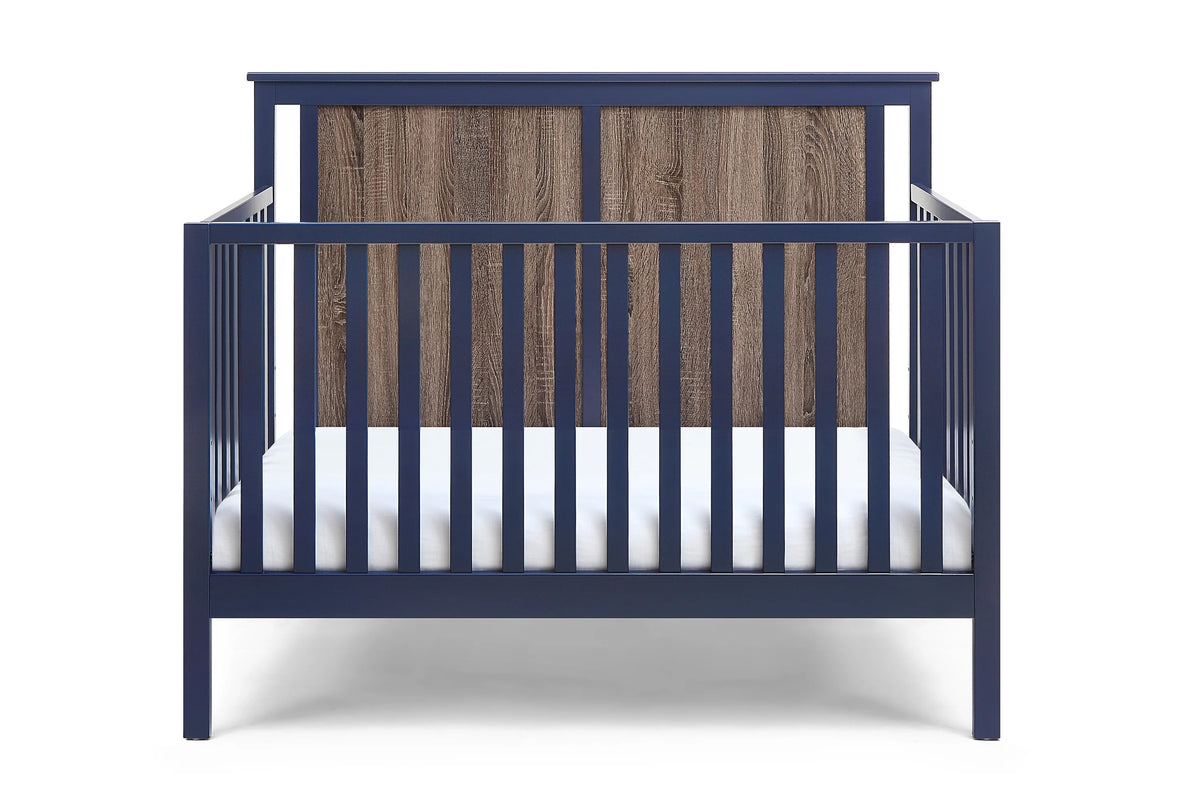 Midnight Blue and Vintage Walnut Finish Crib O91037
