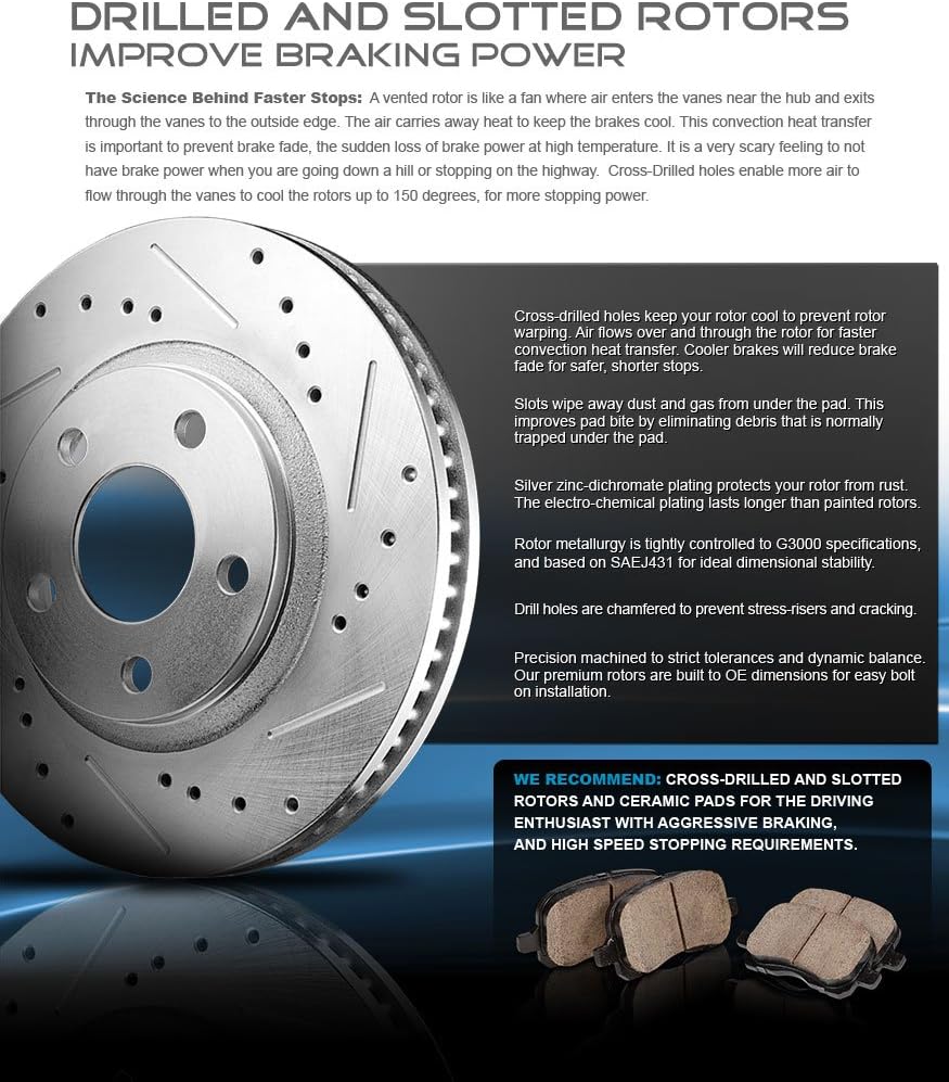 Powder Coated Red Calipers, Black Powder Coated Rotors, Ceramic Brake Pads Z829