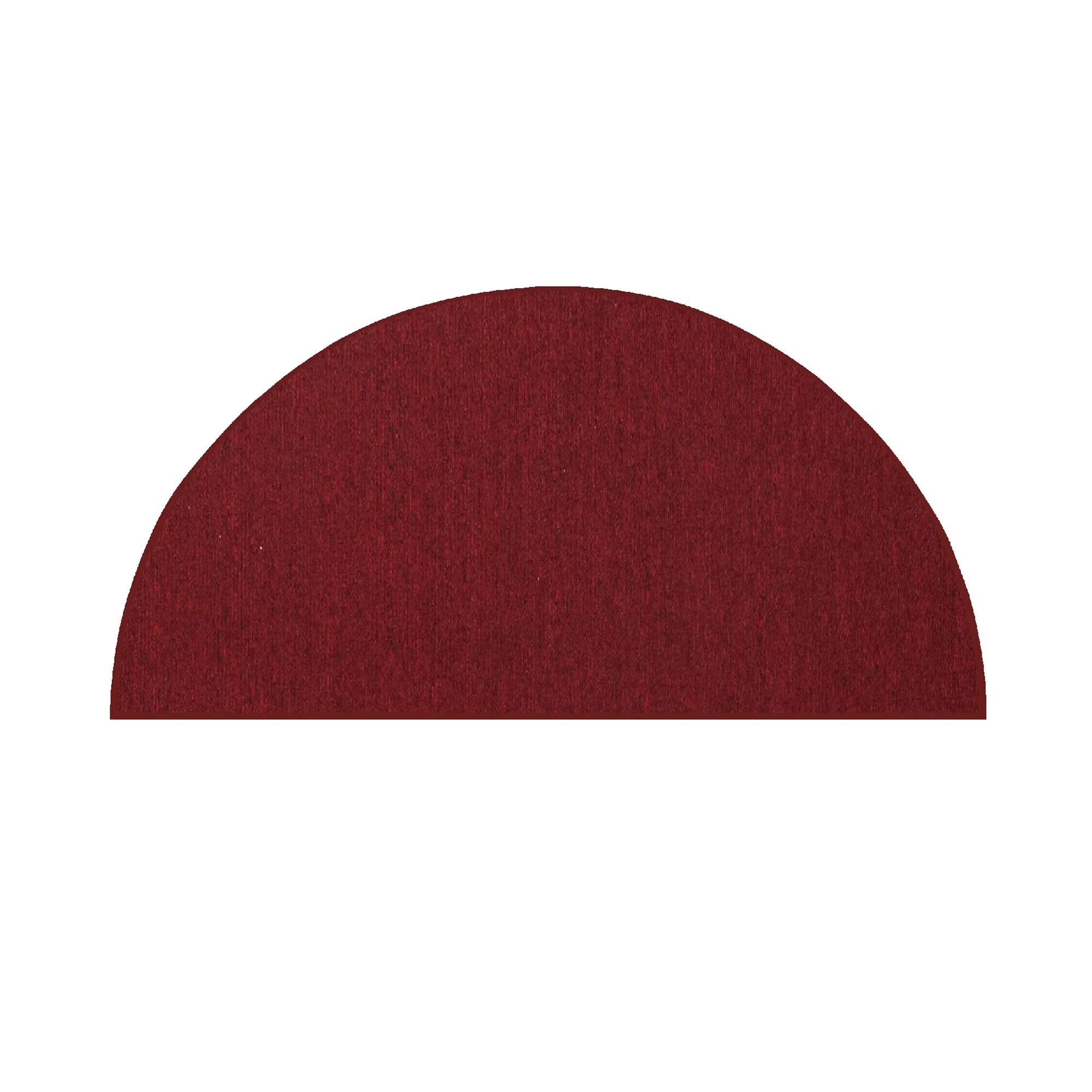 Red 18" x 36" Half Round Solid Color Rug H3825