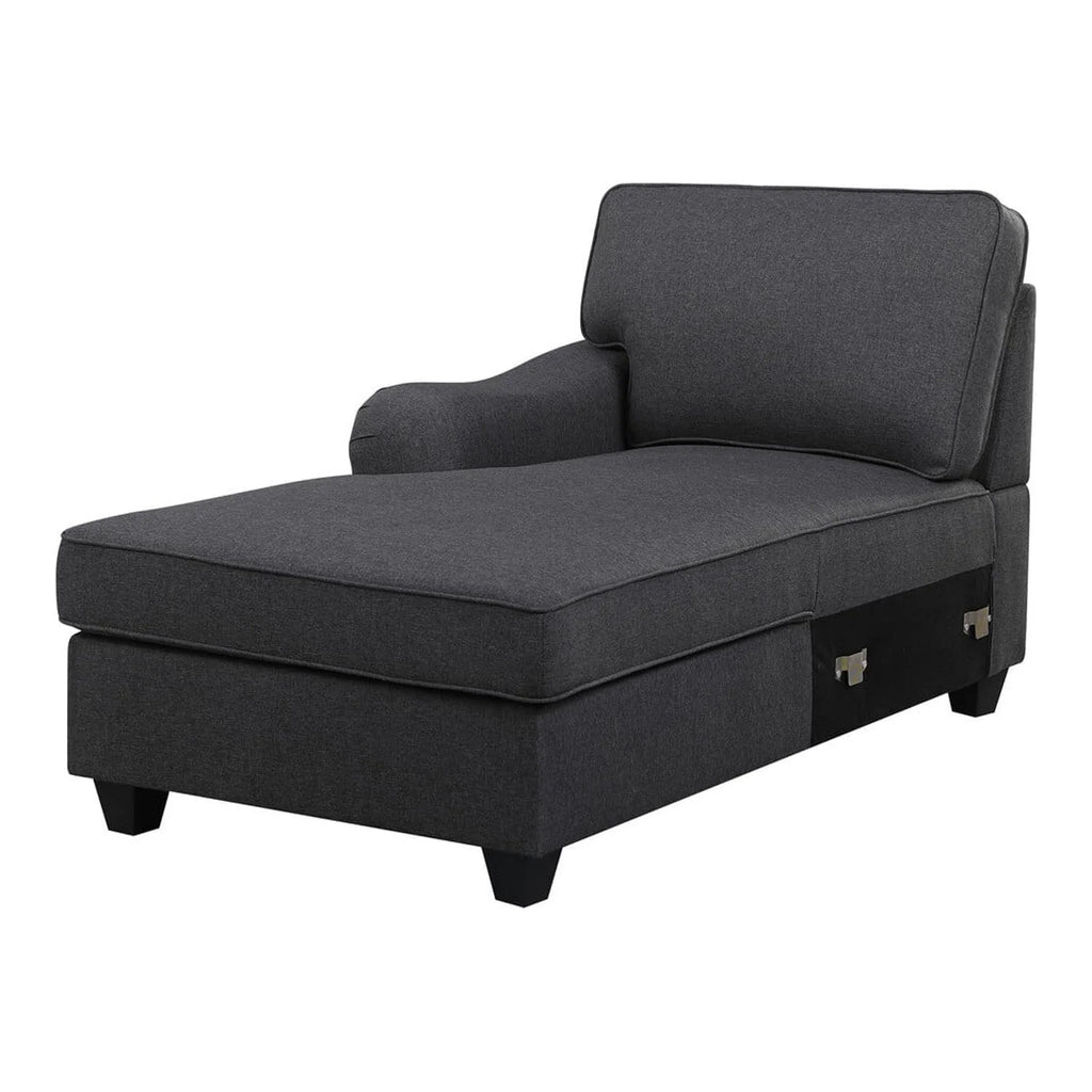 Dark Gray Linen 5Pc Modular Sectional Sofa P3071