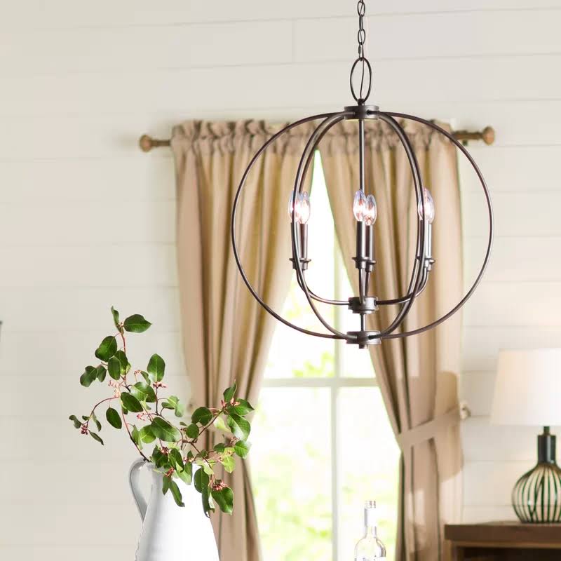 6-Light Globe Chandelier Brushed Nickel T741208