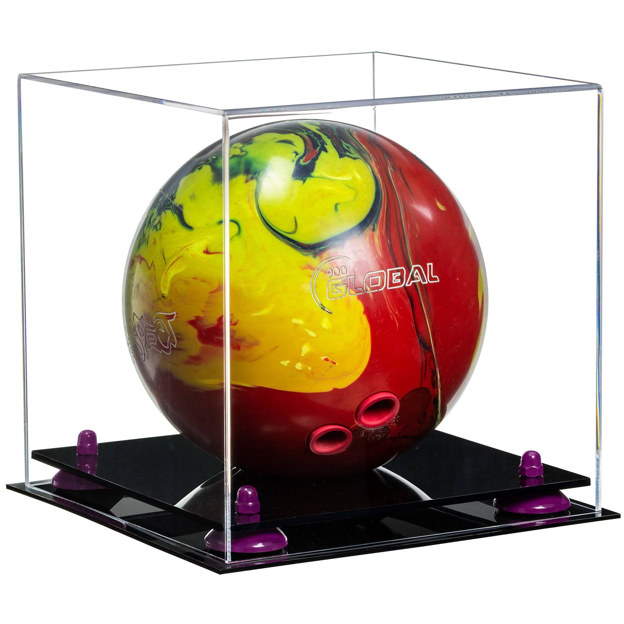 Black Base Acrylic Bowling Ball Display Case with Clear Risers D894829