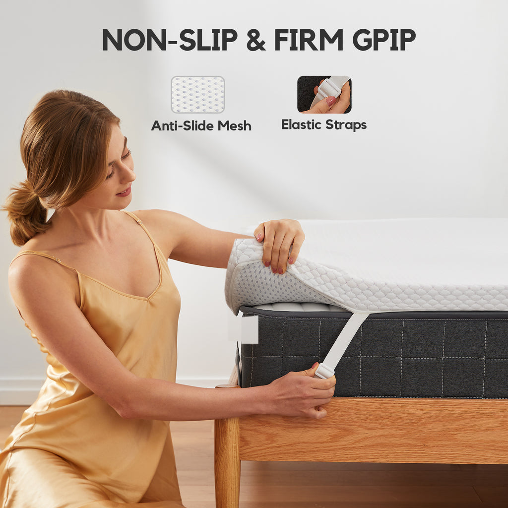 Twin Gel Memory Foam Mattress Topper with Removable Washable Cover I6304