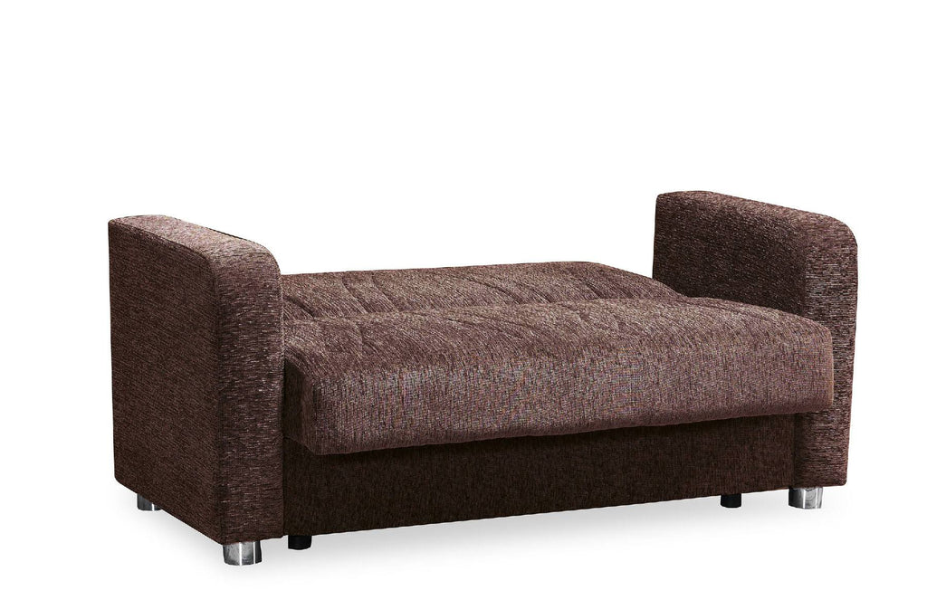 Dark Brown Chenille Loveseat E577