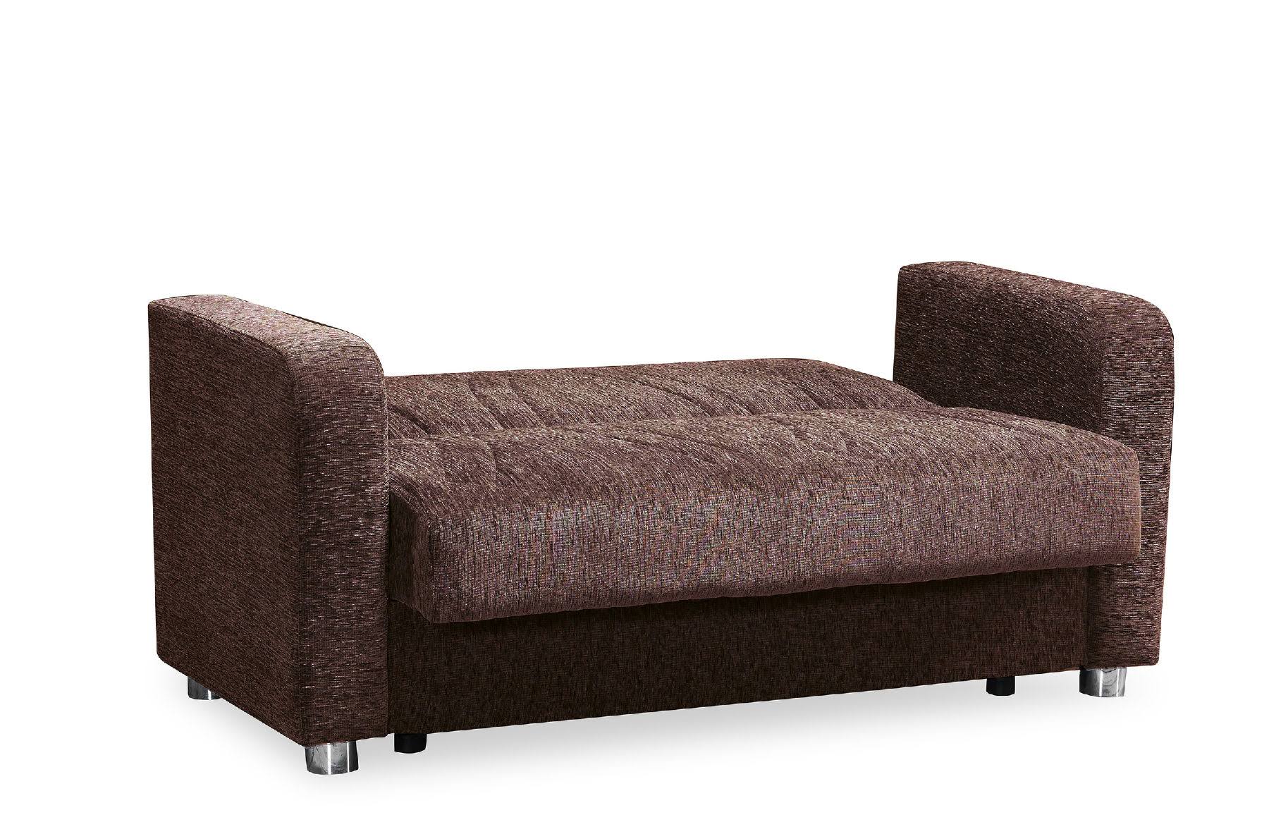 Dark Brown Chenille Loveseat E577