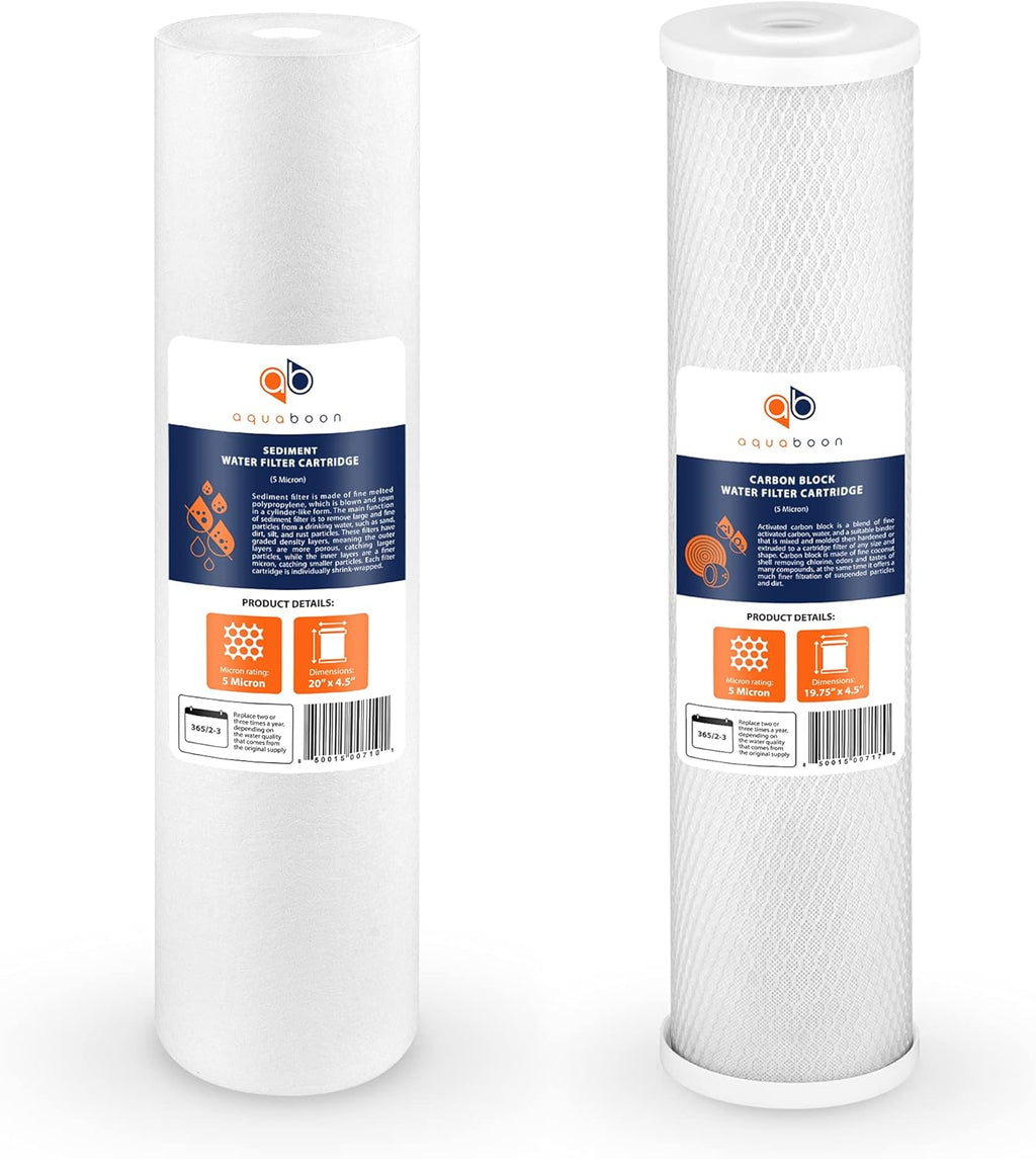 5 Micron 20 x 4.5 Carbon Block & Sediment Replacement Filter Cartridges Set H591306