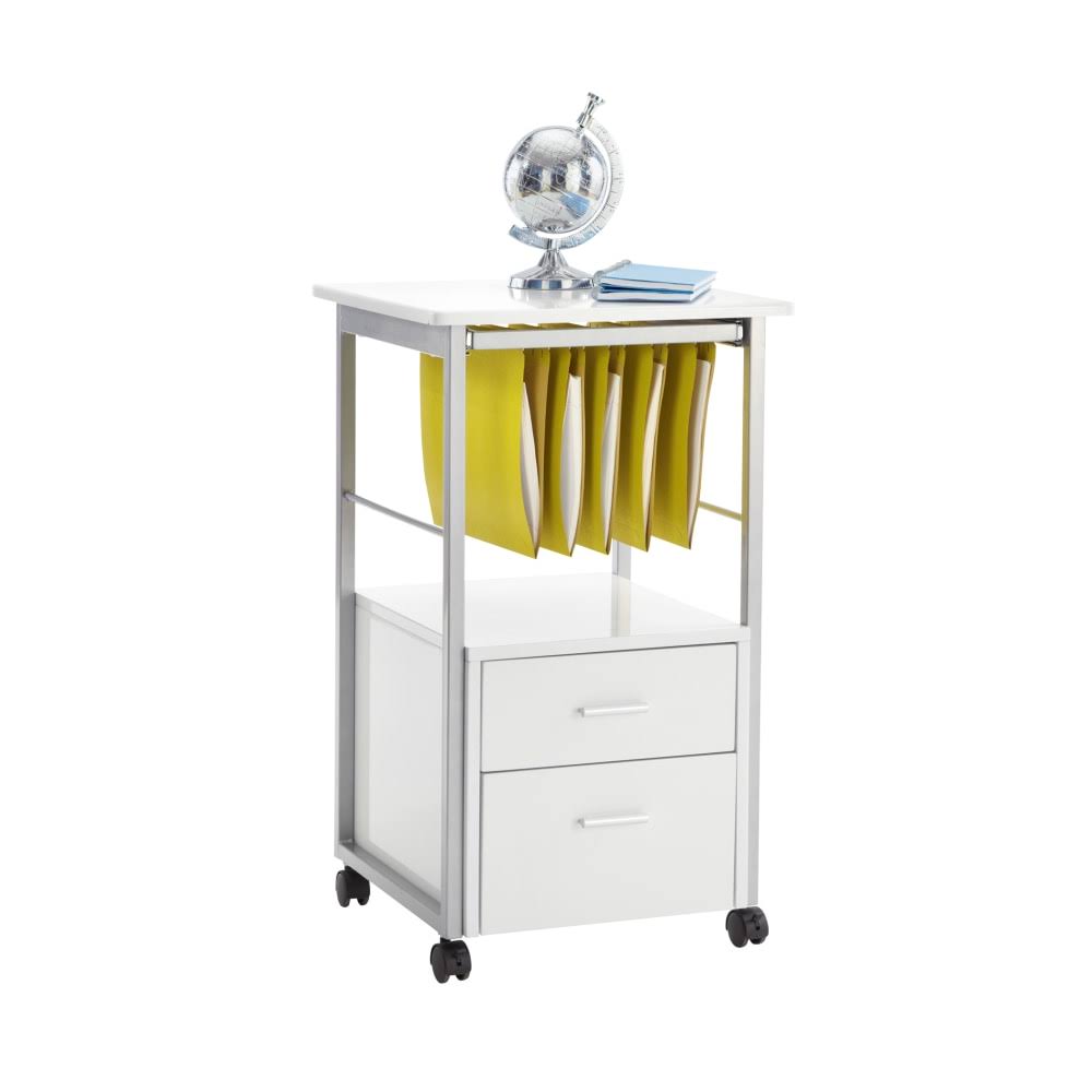 White 2-Drawer Mobile Vertical File Cabinet E4558