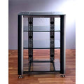 4 Clear Glass Shelves AV Stand M388