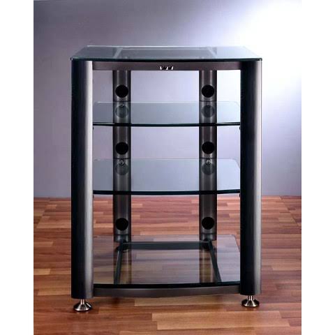 4 Clear Glass Shelves AV Stand M388