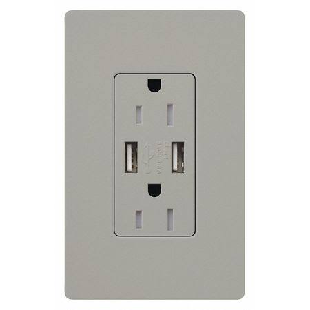 Gray USB Tamper-Resistant Receptacles P250