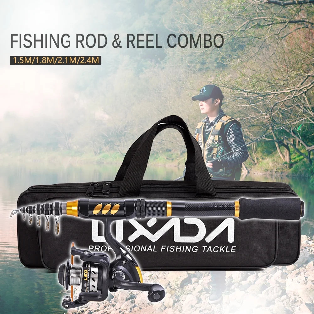 Carbon Fiber Telescopic Fishing Rod and Reel Combo H205306