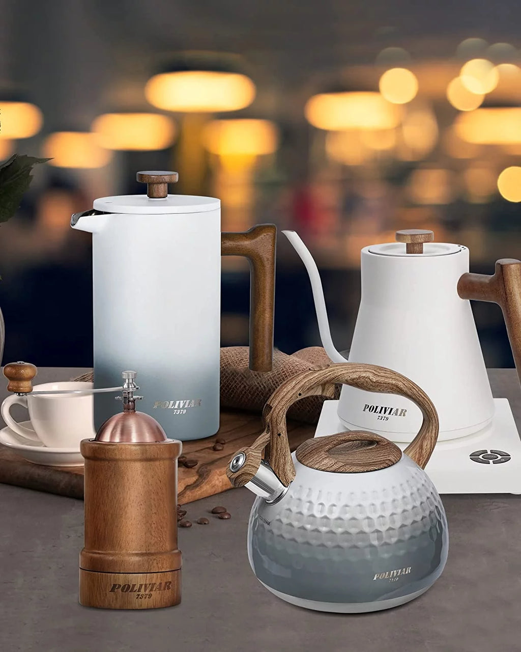 Electric Gooseneck Kettle 1200W 34oz 18/8 Stainless Steel Inner Temperature Control L8839