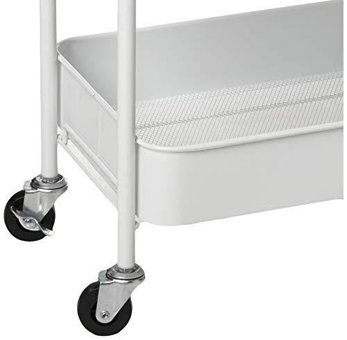 White 3-Tier Rolling Metal Utility Cart I776625
