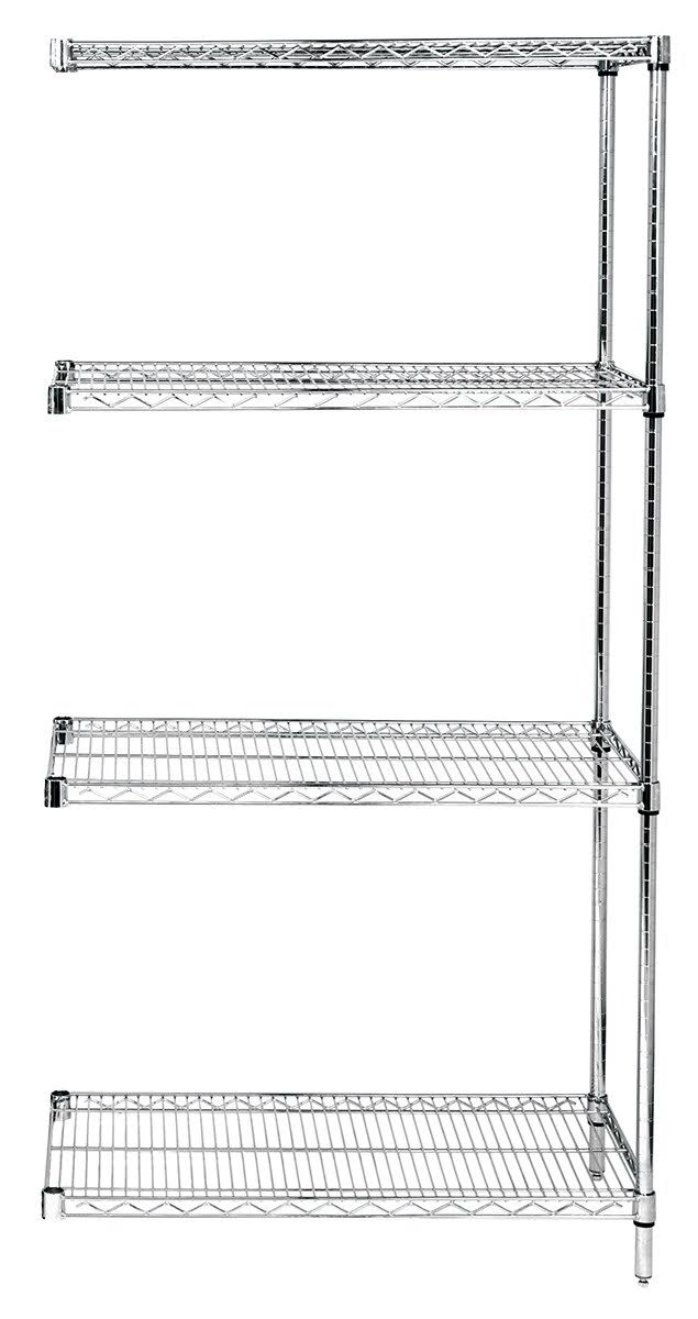 4 Shelf Chrome Wire Shelving Add-On Kit O543