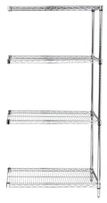 4 Shelf Chrome Wire Shelving Add-On Kit O543