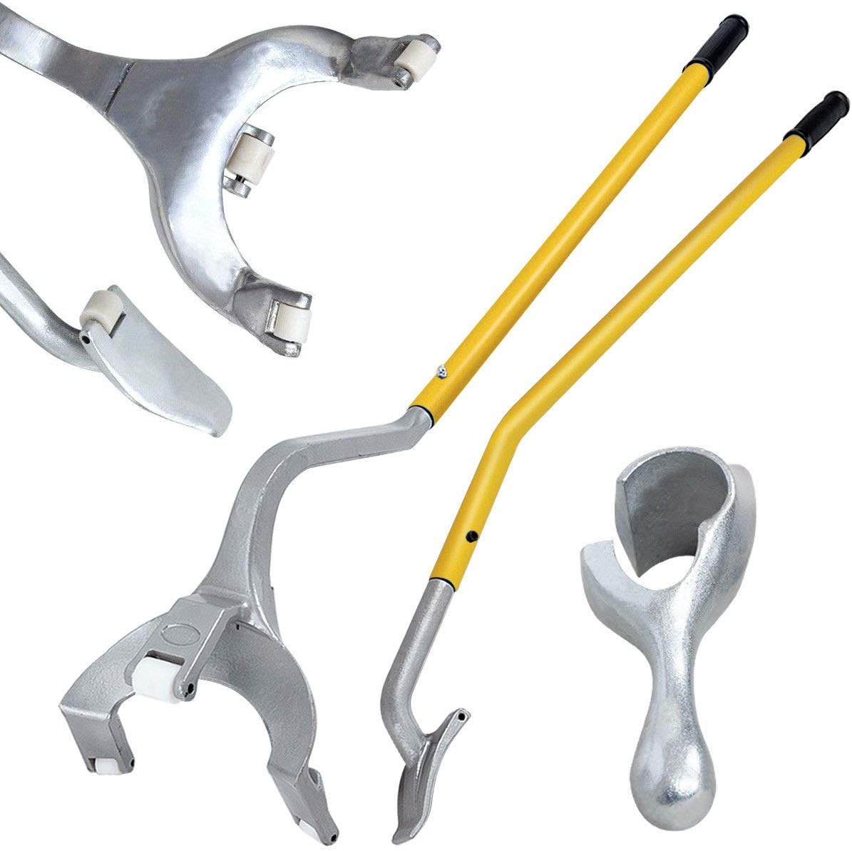 Steel Tire Mount Demount Tool Kit with Bead Breaker (Yellow) W55763