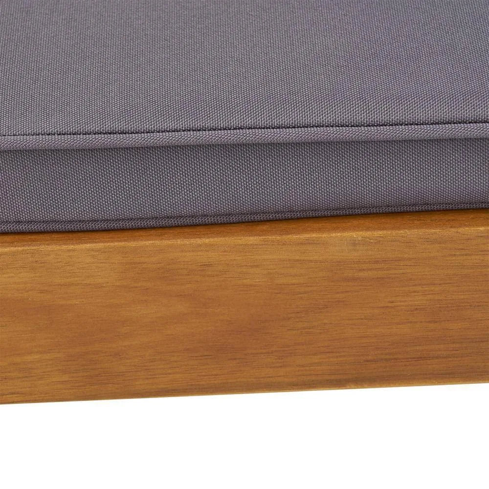 Teak and Gray Acacia Wood Chaise Lounge L6235